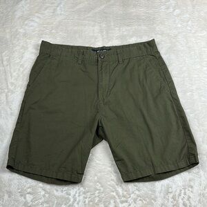 Alcott Green Flat Front Shorts Classic Style